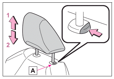 Toyota Corolla. Adjusting a head restraint