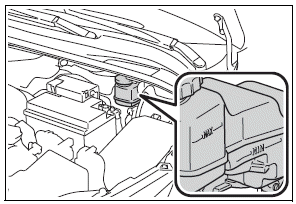 Toyota Corolla. Checking and adding the brake fluid