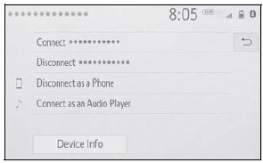 Toyota Corolla. Connecting a Bluetooth® device