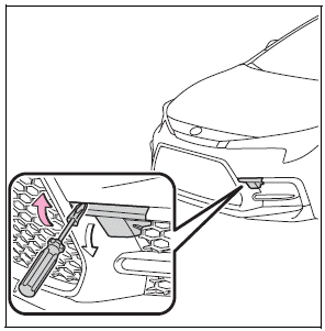 Toyota Corolla. Emergency towing (vehicles with a towing eyelet)