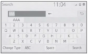 Toyota Corolla. Entering letters and numbers/ list screen operation