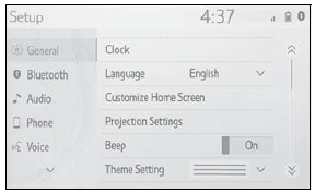 Toyota Corolla. General settings