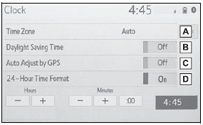 Toyota Corolla. General settings