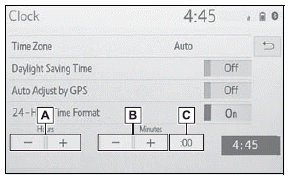 Toyota Corolla. General settings