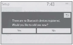 Toyota Corolla. Registering/Connecting a Bluetooth® device