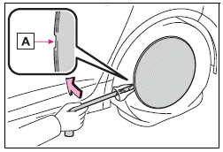 Toyota Corolla. Replacing a flat tire