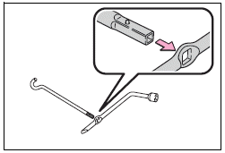 Toyota Corolla. Replacing a flat tire