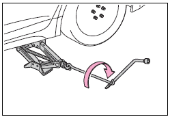 Toyota Corolla. Replacing a flat tire
