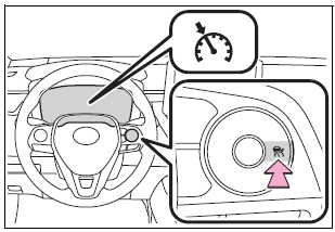 Toyota Corolla. Selecting constant speed control mode