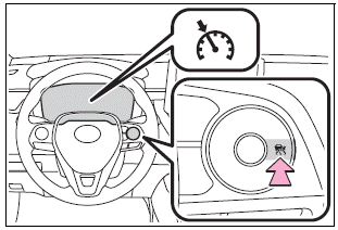 Toyota Corolla. Selecting constant speed control mode