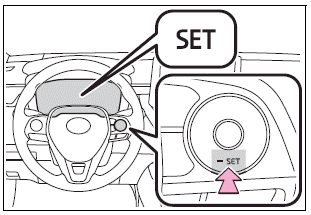 Toyota Corolla. Selecting constant speed control mode