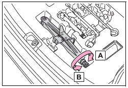 Toyota Corolla. Taking out the jack