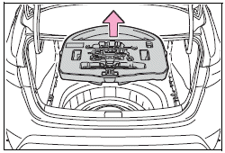 Toyota Corolla. Taking out the spare tire