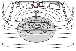 Toyota Corolla. Taking out the spare tire