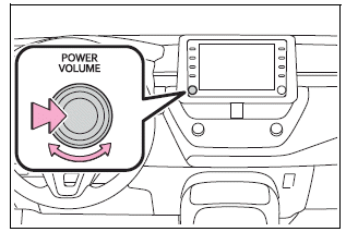 Toyota Corolla. Turning the system on and off. Selecting an audio source